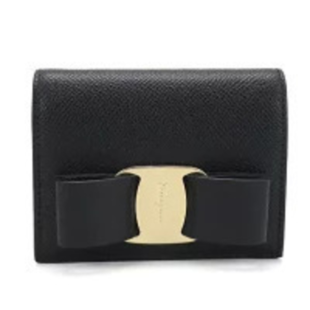Salvatore Ferragamo Bi fold Wallet Compact Vara Black